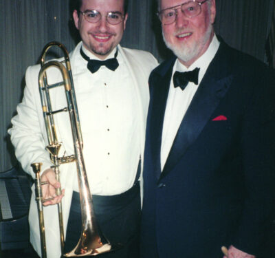 John Williams and me backstage at the Boston Pops 1999